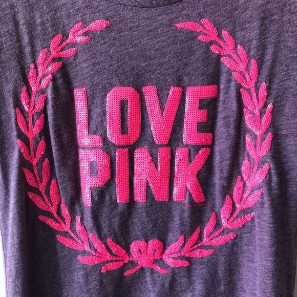 VS PINK Scoop Neck Tee Shirt Purple - Picture 3 of 4